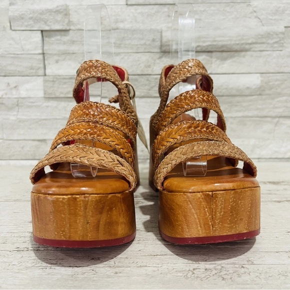 Bed Stu Women’s Size 10 Voicing Braided Leather Platform Sandals Brown/Tan NEW - Picture 3 of 13